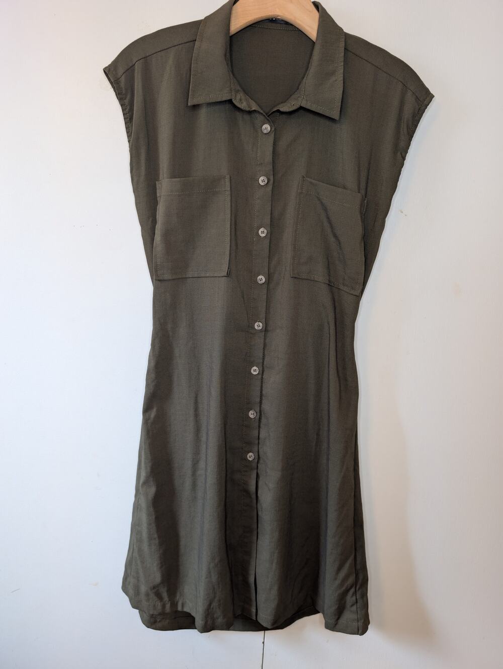 Doe & Rae Green Button Up Dress